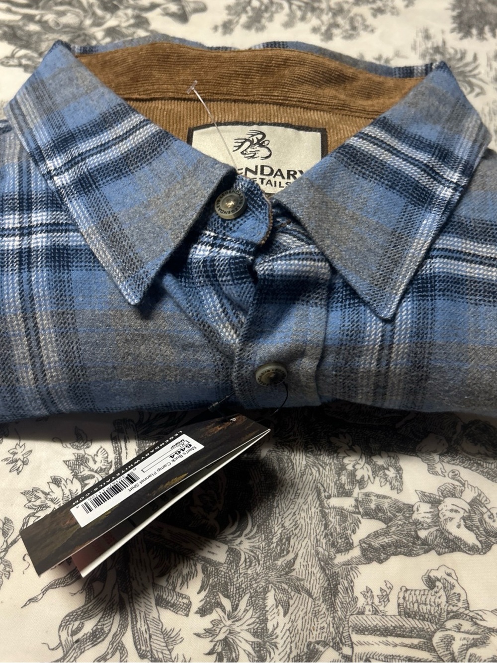 Legendary Whitetails Men's Light Blue and Gray Plaid Button-Down Shirt